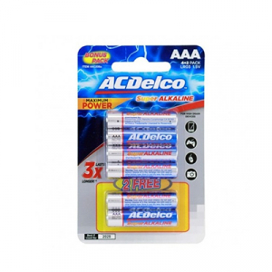 AC Delco Alkaline AAA-6 promo Batteries 4+2 PCS Free