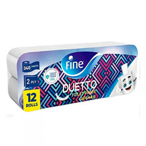 Fine Toilet Roll Duetto 2 Ply 12 Rolls
