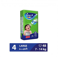 Fine Baby Diapers  - Jumbo Pack- Large 7-14 kg 48 Diapers 